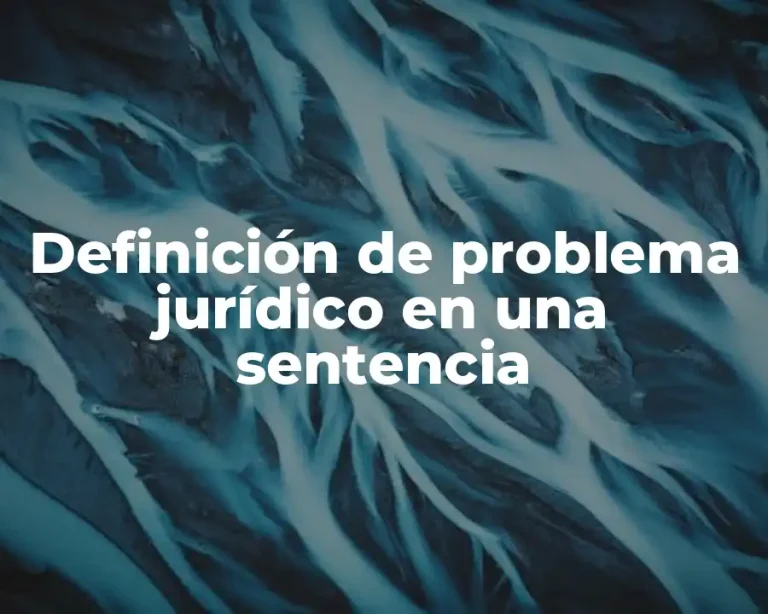 Definición de problema jurídico en una sentencia