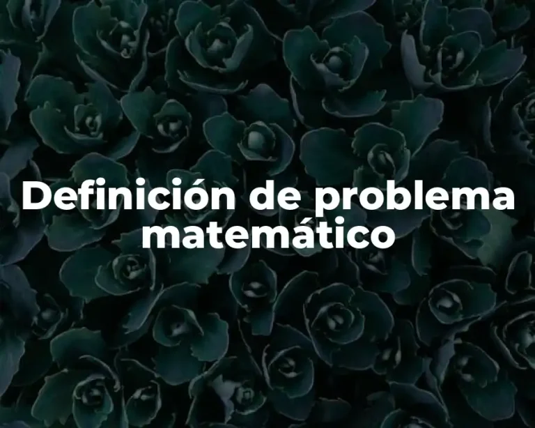 Definición de problema matemático