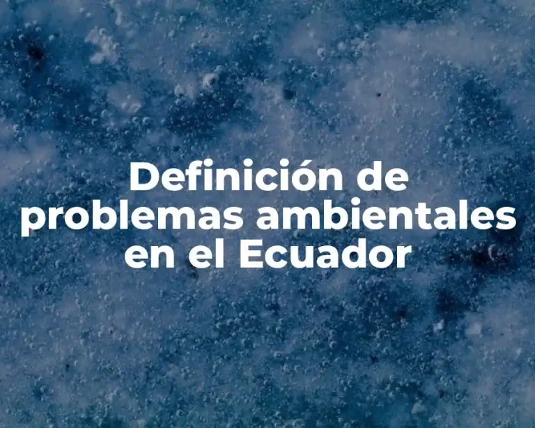 Definición de problemas ambientales en el Ecuador