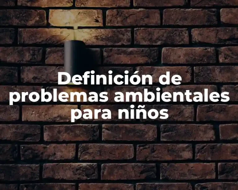 Definición de problemas ambientales para niños