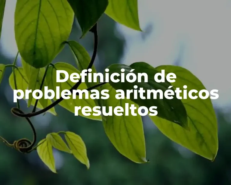 Definición de problemas aritméticos resueltos