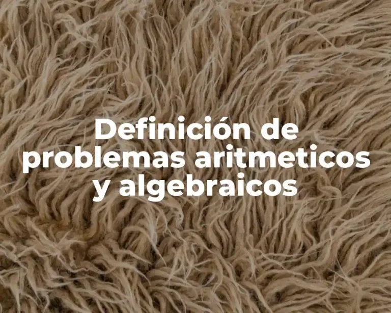 Definición de problemas aritmeticos y algebraicos