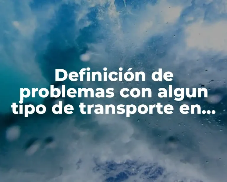 Definición de problemas con algun tipo de transporte en inglés
