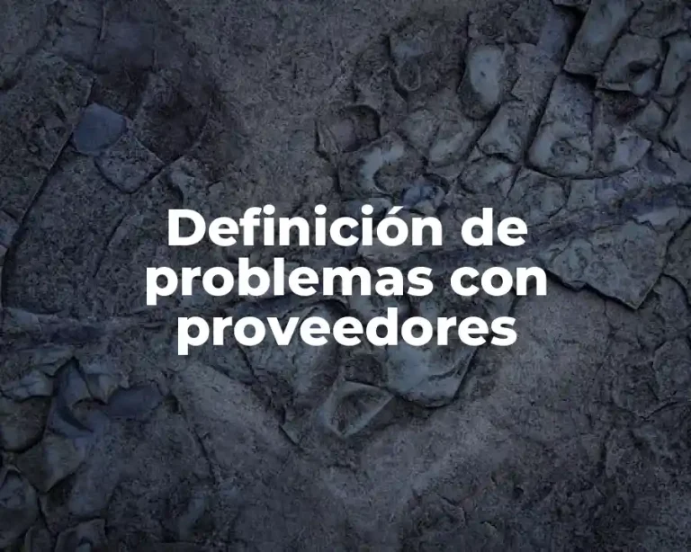 Definición de problemas con proveedores