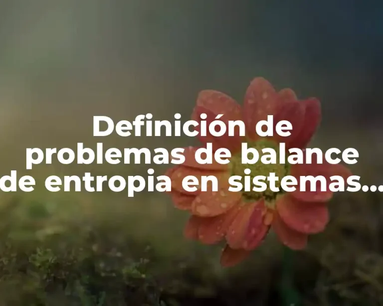 Definición de problemas de balance de entropia en sistemas termodinamicos