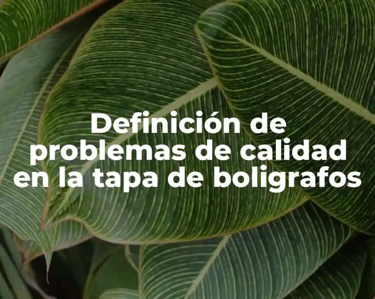 Definición de problemas de calidad en la tapa de boligrafos