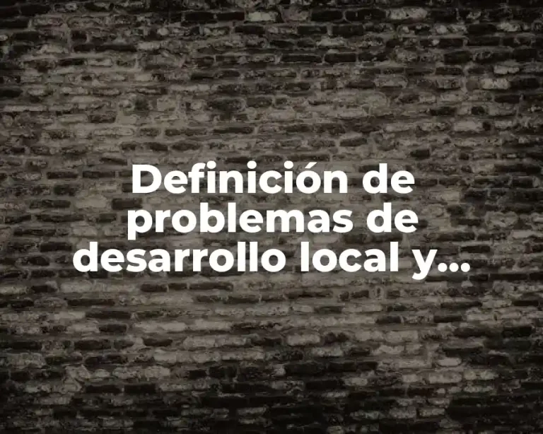 Definición de problemas de desarrollo local y regional