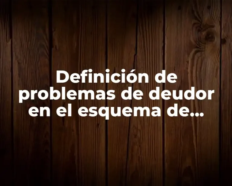 Definición de problemas de deudor en el esquema de mayor
