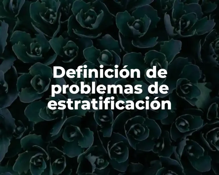 Definición de problemas de estratificación