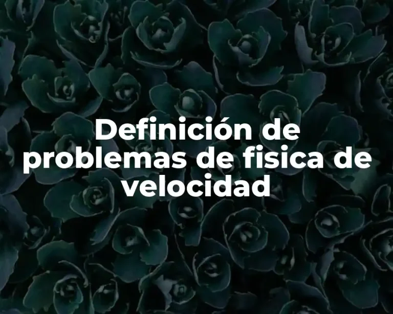 Definición de problemas de fisica de velocidad