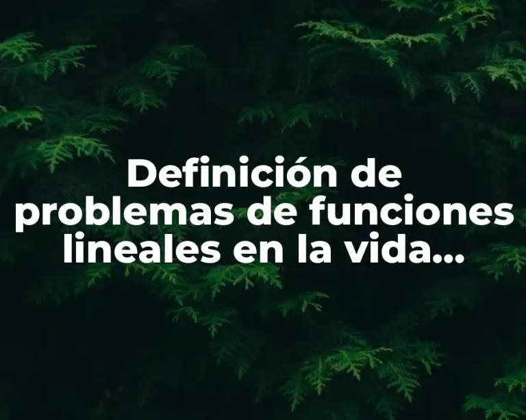 Definición de problemas de funciones lineales en la vida cotidiana