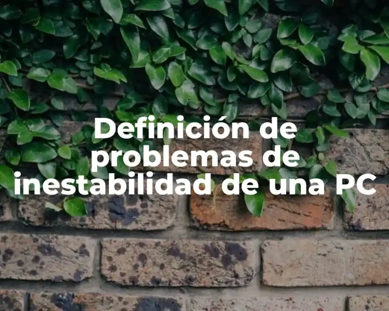 Definición de problemas de inestabilidad de una PC