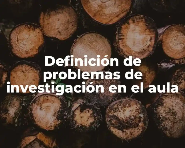 Definición de problemas de investigación en el aula