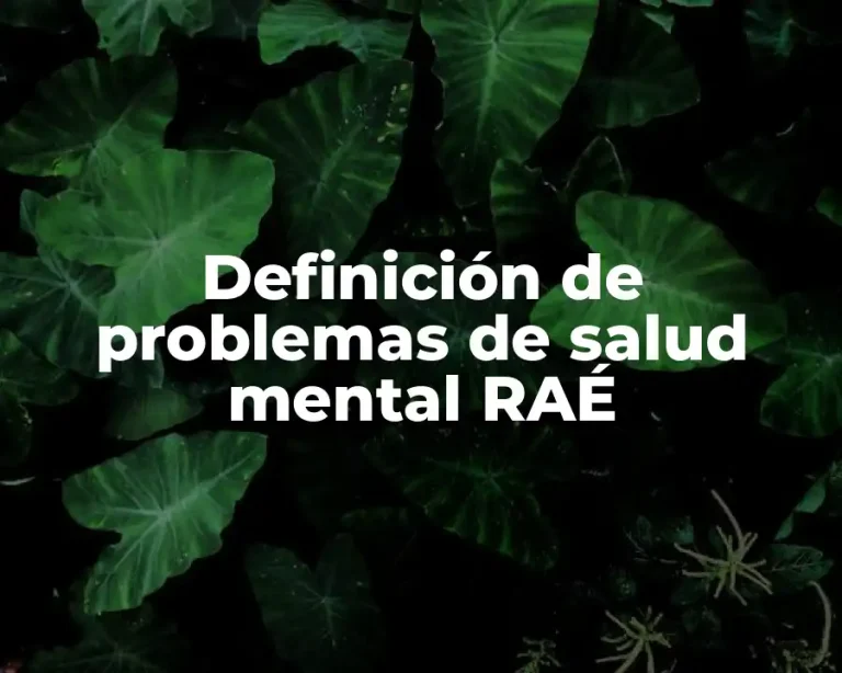 Definición de problemas de salud mental RAÉ