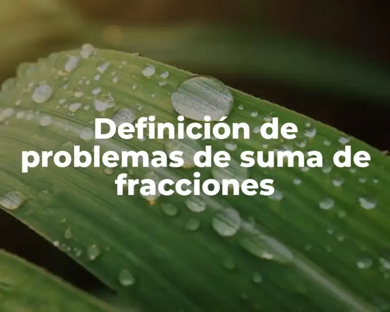 Definición de problemas de suma de fracciones