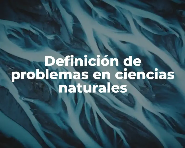 Definición de problemas en ciencias naturales