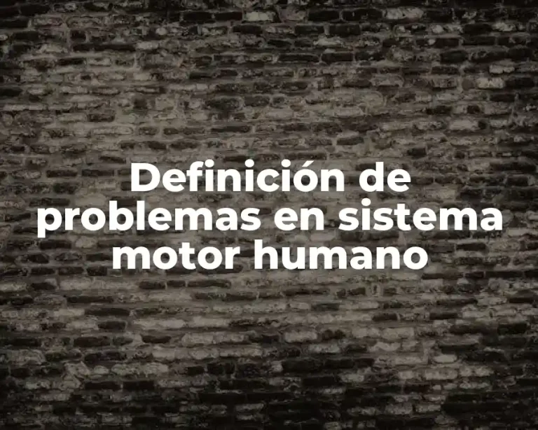 Definición de problemas en sistema motor humano