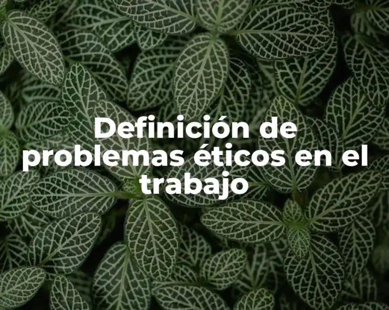 Definición de problemas éticos en el trabajo