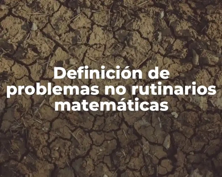 Definición de problemas no rutinarios matemáticas