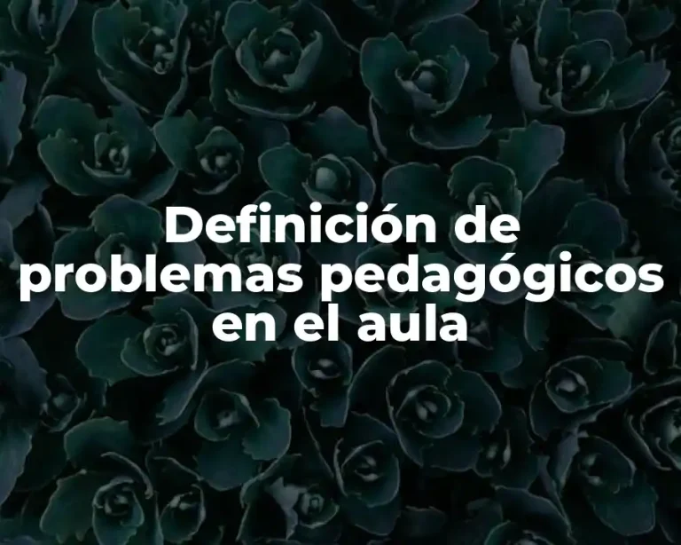 Definición de problemas pedagógicos en el aula