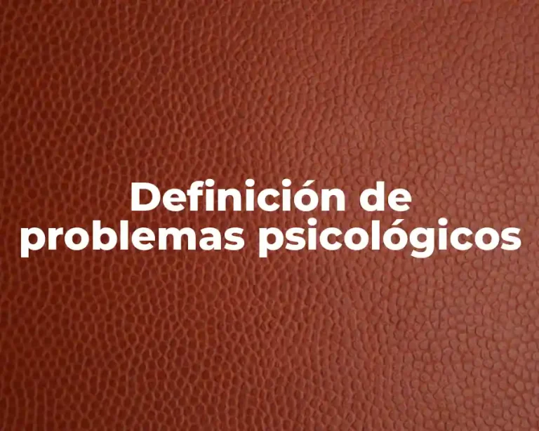 Definición de problemas psicológicos