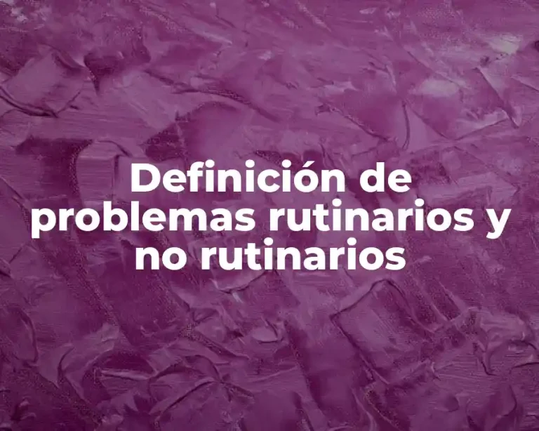 Definición de problemas rutinarios y no rutinarios