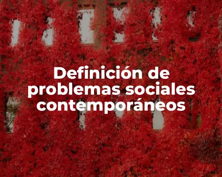 Definición de problemas sociales contemporáneos