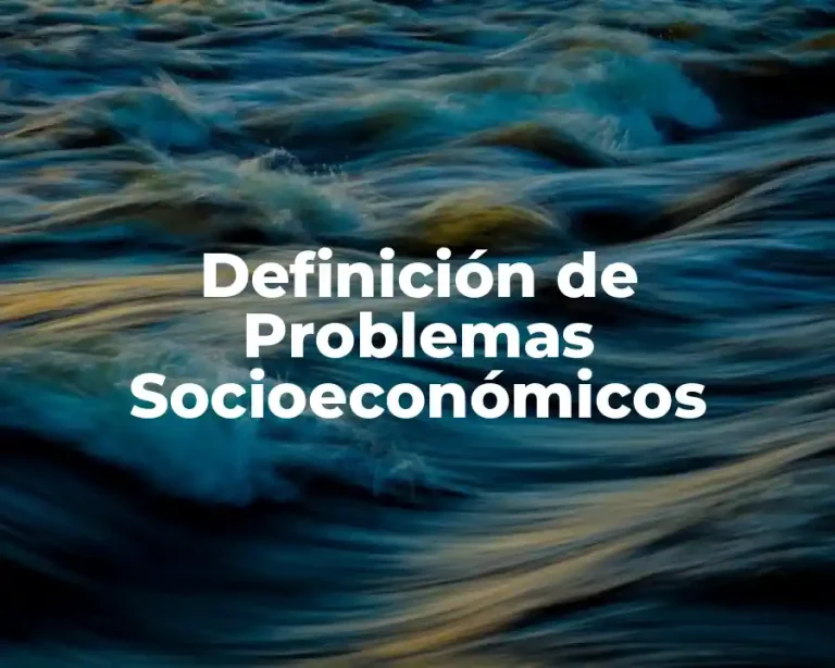 Definición de Problemas Socioeconómicos