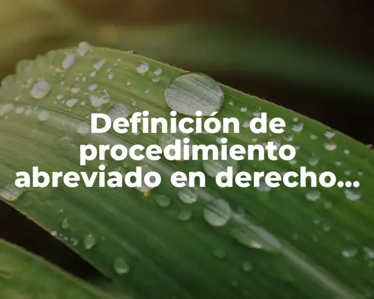 Definición de procedimiento abreviado en derecho penal