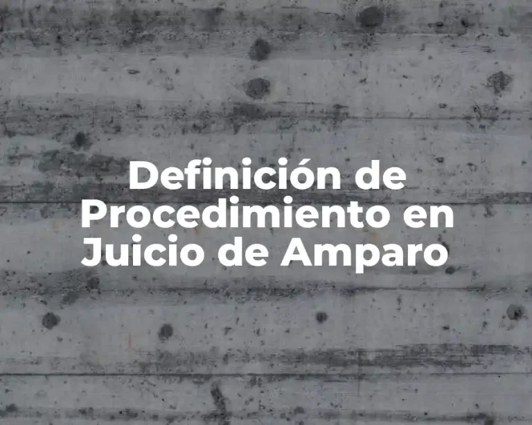 Definición de Procedimiento en Juicio de Amparo