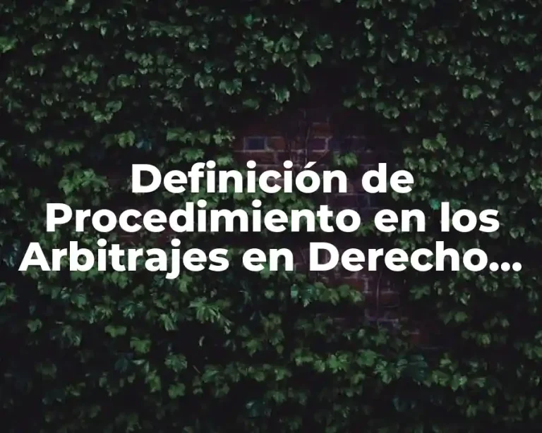 Definición de Procedimiento en los Arbitrajes en Derecho Internacional