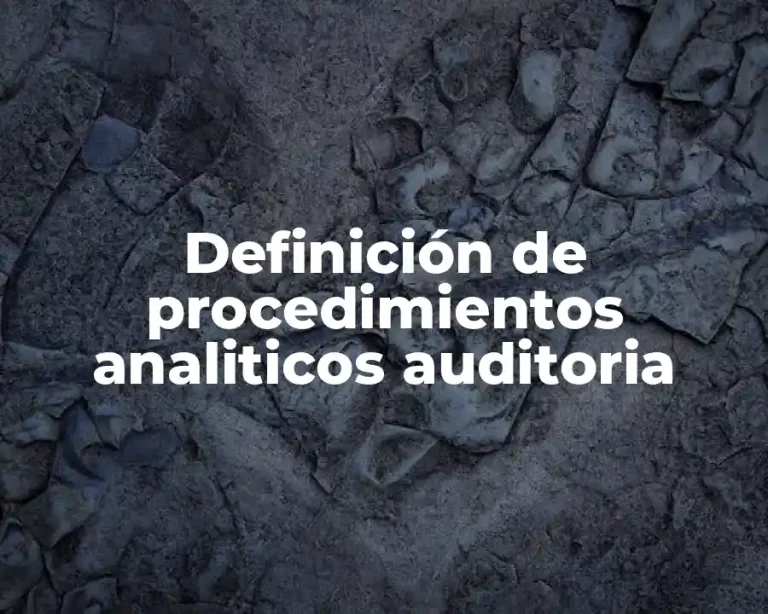 Definición de procedimientos analiticos auditoria