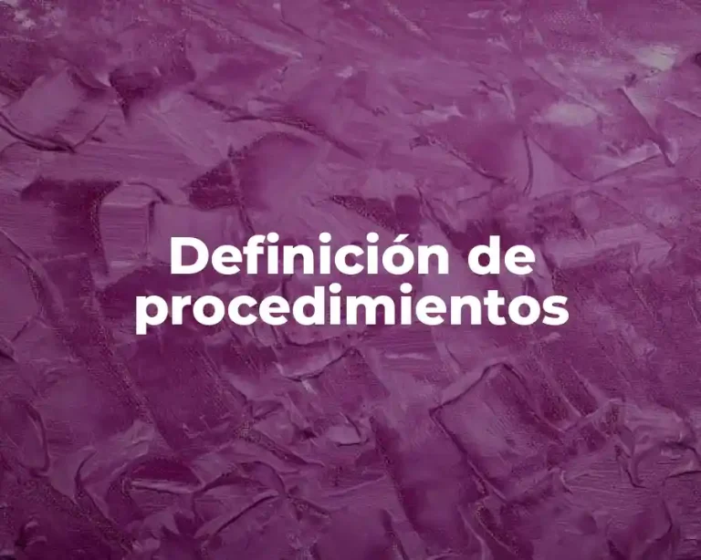 Definición de procedimientos