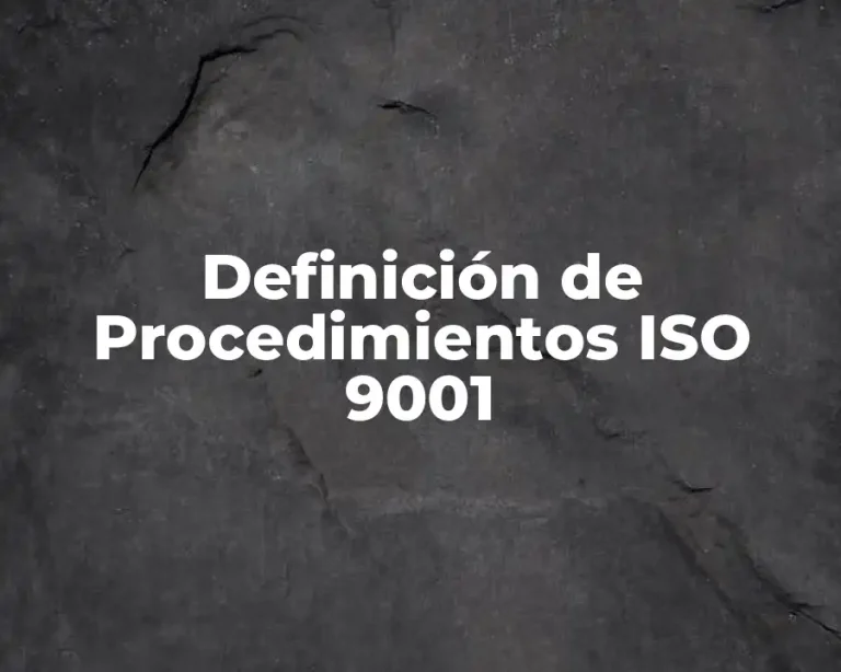 Definición de Procedimientos ISO 9001