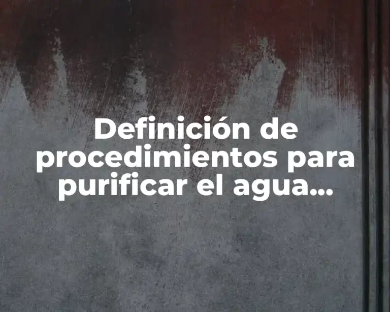 Definición de procedimientos para purificar el agua residual