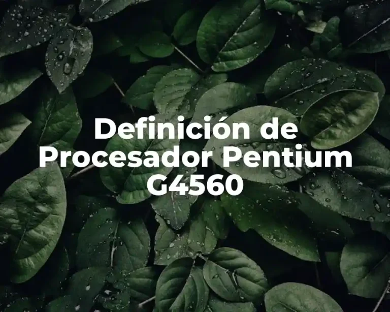 Definición de Procesador Pentium G4560