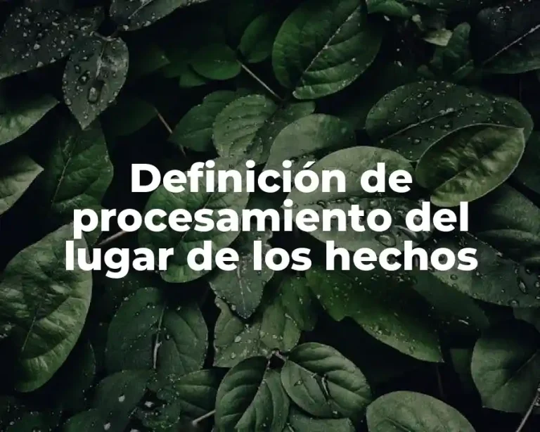 Definición de procesamiento del lugar de los hechos