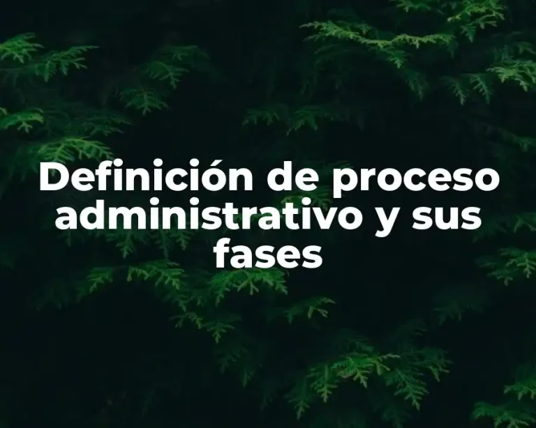 Definición de proceso administrativo y sus fases
