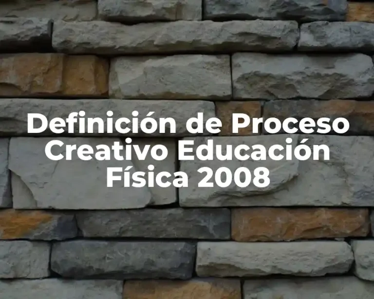 Definición de Proceso Creativo Educación Física 2008