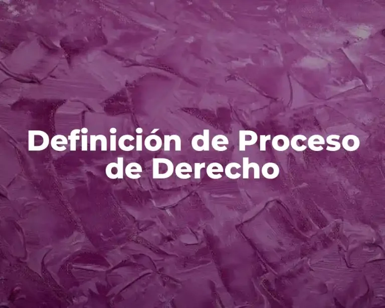 Definición de Proceso de Derecho