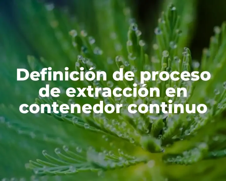 Definición de proceso de extracción en contenedor continuo