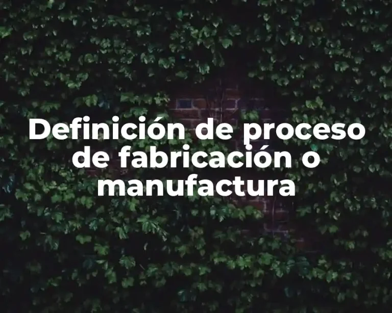 Definición de proceso de fabricación o manufactura