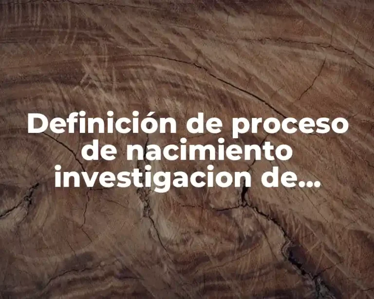 Definición de proceso de nacimiento investigacion de operaciones