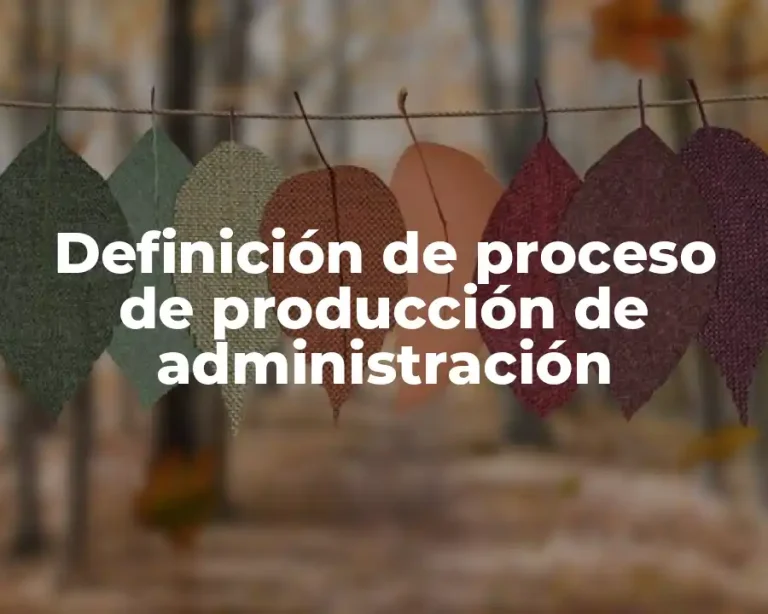 Definición de proceso de producción de administración