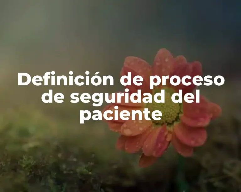 Definición de proceso de seguridad del paciente