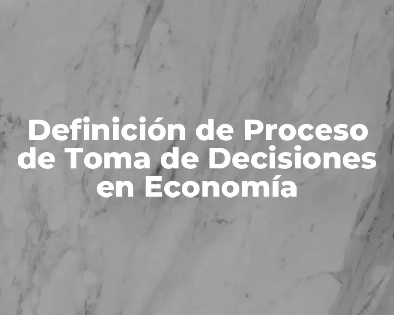 Definición de Proceso de Toma de Decisiones en Economía
