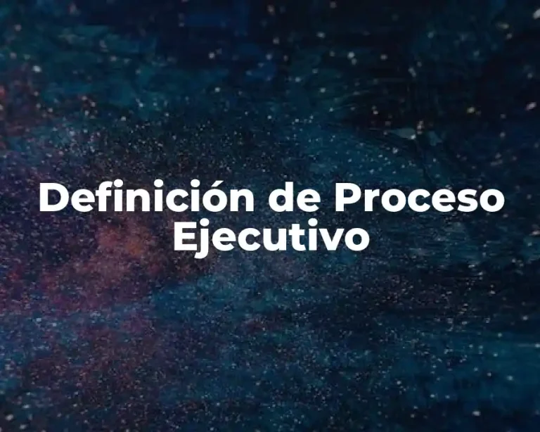 Definición de Proceso Ejecutivo