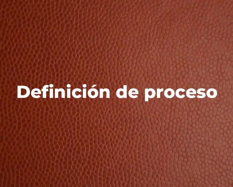 Definición de proceso
