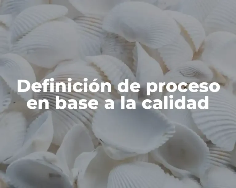 Definición de proceso en base a la calidad