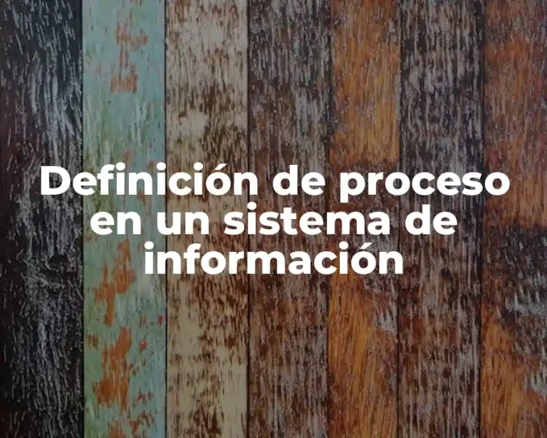 Definición de proceso en un sistema de información